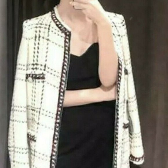 ZARA TWEED PLAID CHECK JACKET COAT 7834/644 - Picture 6 of 12